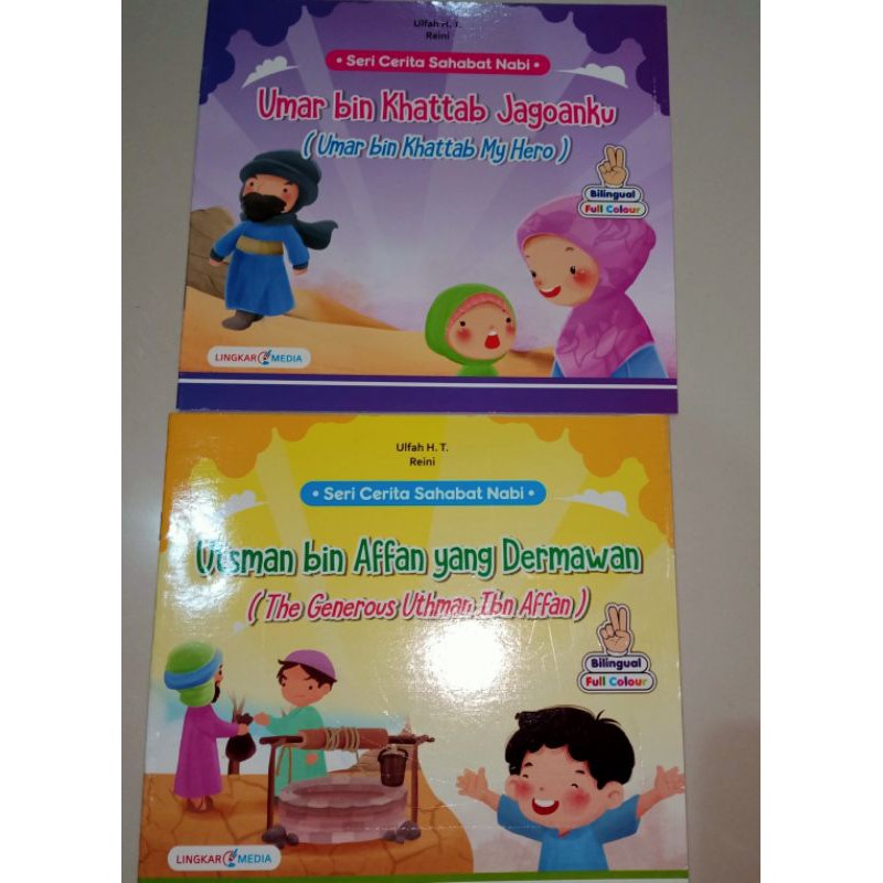 buku paket isi 6 buku, buku cerita sahabat nabi, blingual full colour