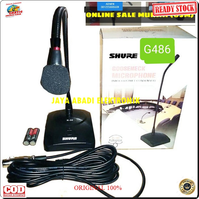 G486 SHURE MIC KABEL MEJA TABLE LEHER ANGSA CONDENSOR MIMBAR PODIUM KARAOKE LEGENDARY DYNAMIC MIKROPON MIK MICROPHONE CARDIOID MIKROPHONE MEETING METING CABLE VOKAL ARTIS VOCAL AUDIO SOUND SISTEM PROFESIONAL PRO PENGERAS SUARA HIFI SUARA SENSITIF MC PIDAT