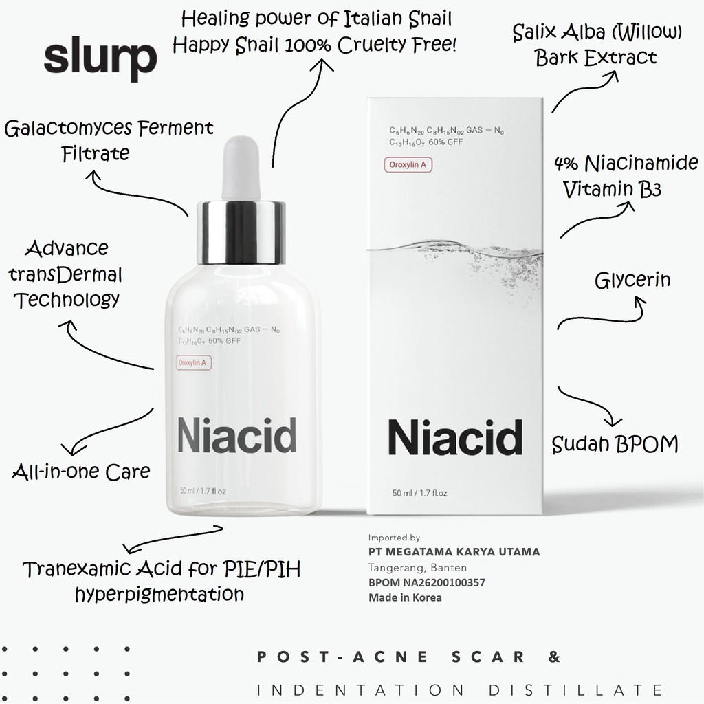 Niacid by Slurp Laboratories Korea All in One Face Serum BPOM Approved Bergaransi Asli-1