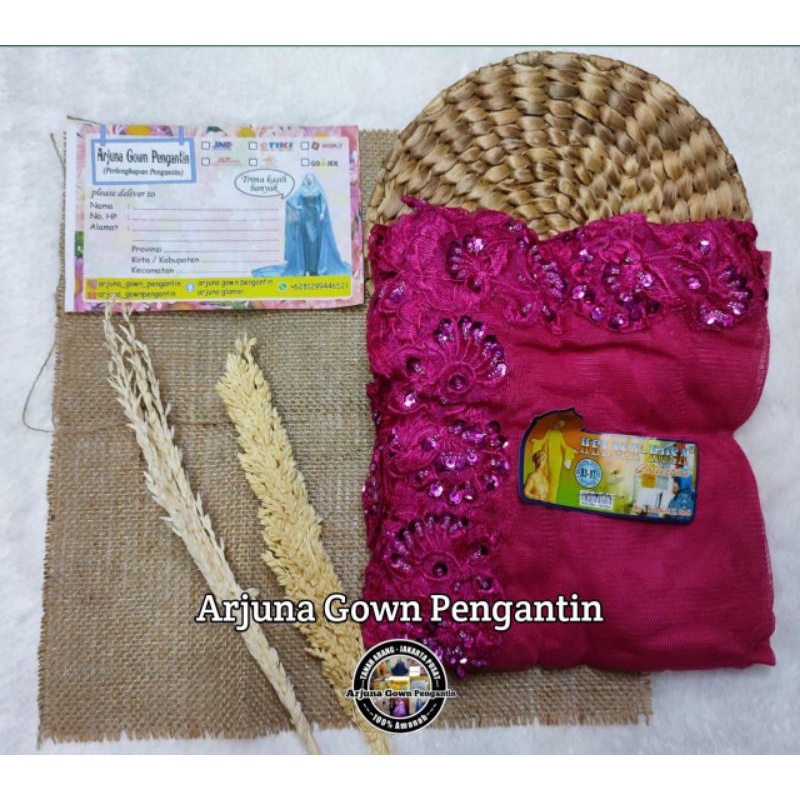 [TERMURAH] Selendang Bordir Payet || selendang akad || Selendang Pengantin Payet-Fanta