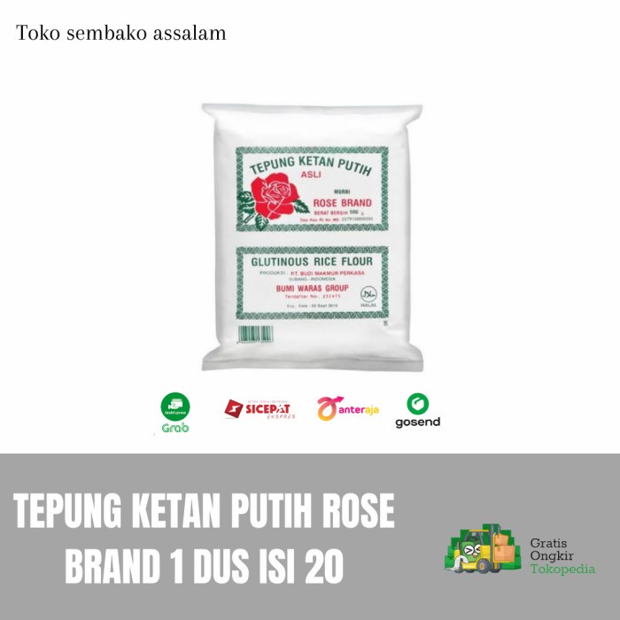 

BISA COD tepung ketan rose brand 500gr 1 dus isi 20