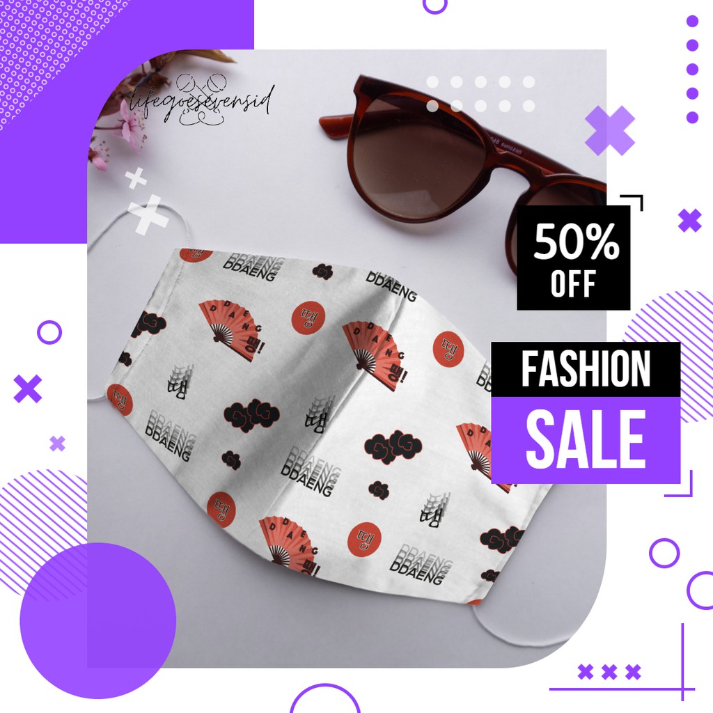 Masker Karakter Duckbill Kain 3 Lapis ply BTS BT21 Dynamite J Hope Ddaeng Album Doodle V Taehyung