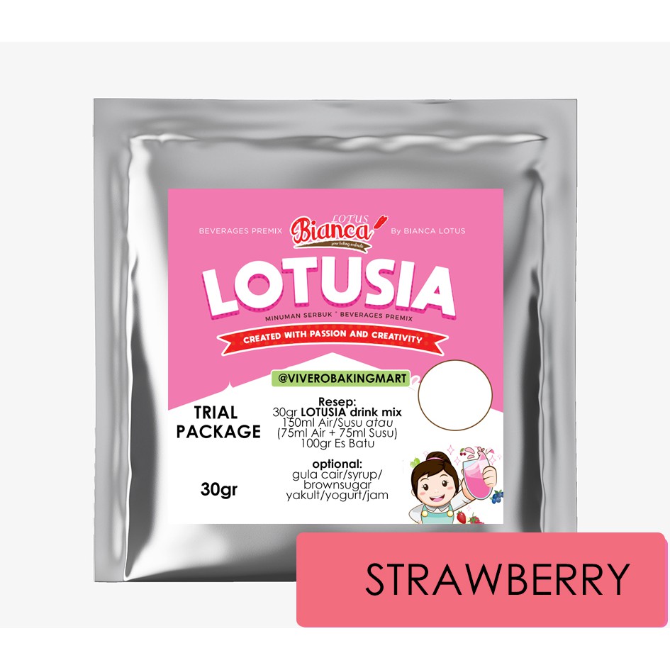 30gr LOTUSIA STRAWBERRY DRINK PREMIX (TRIAL PACKAGE)