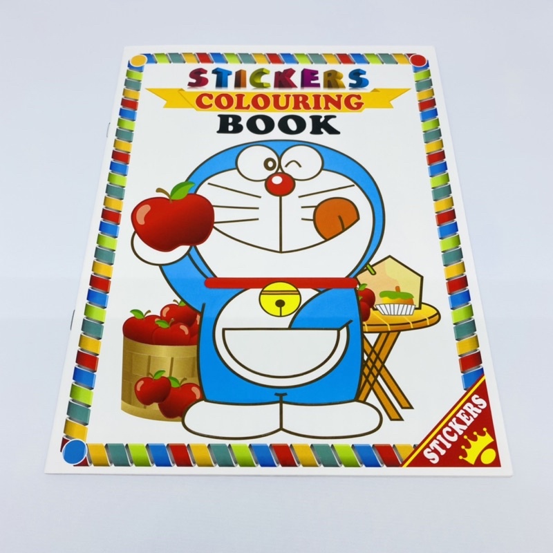 

buku mewarnai anak sticker activity book 16 halaman doraemon transformer cars lol surprise tsum tsum