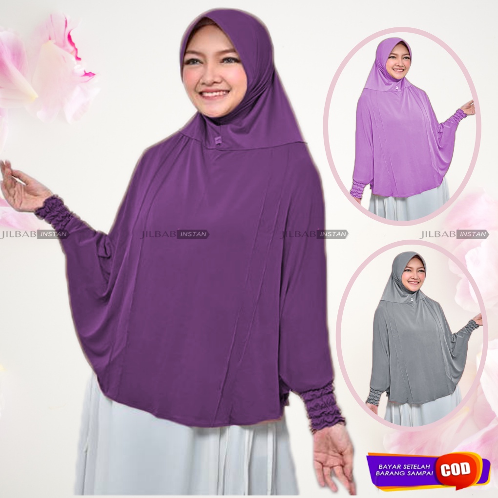 Jilbab/Hijab/Kerudung Lengan Tangan Panjang Syari Langsung Pakai Instan Bergo Tangan Murah Fatimah-2