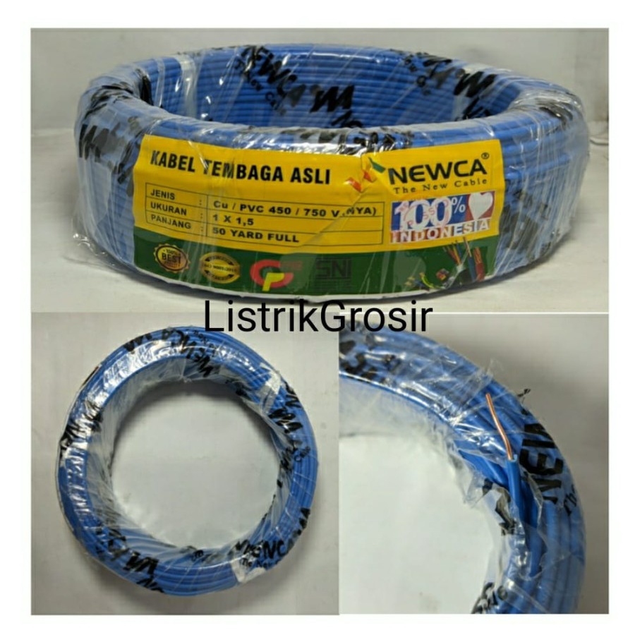 Kabel Engkel Tunggal Newca / Suprera NYA 1,5 mm 50y 1.5mm Tembaga Murni SNI By Mikotek Standard PLN