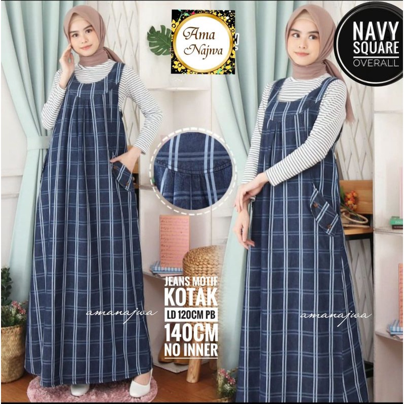 Navy Square Overall by AMA NAJWA