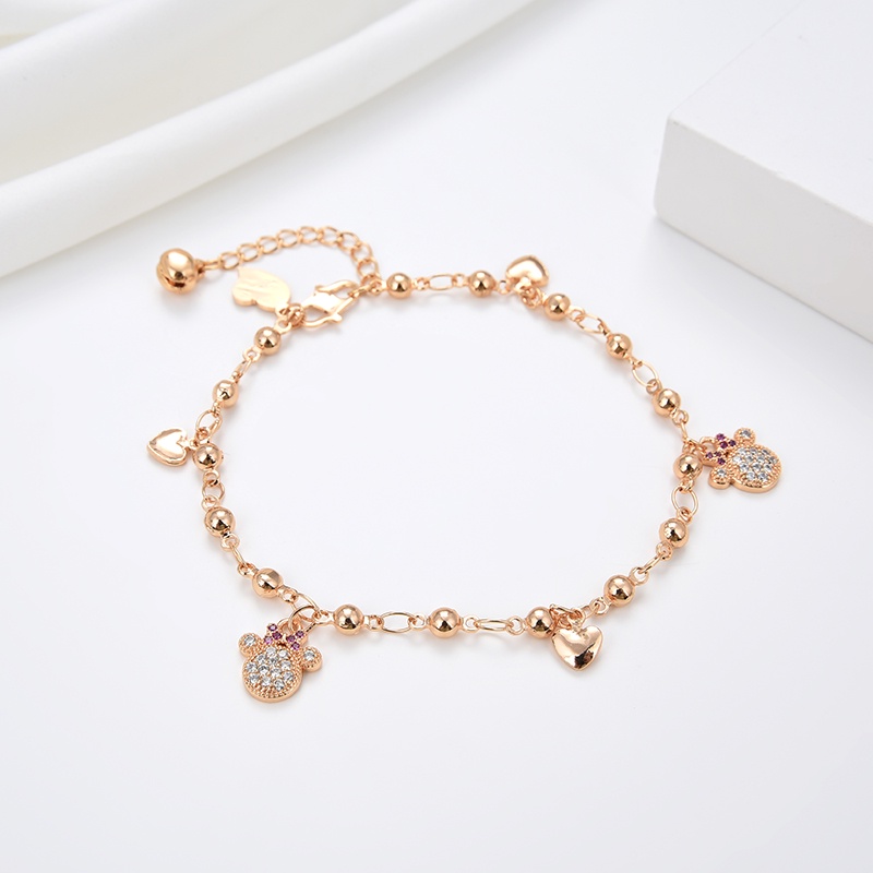 Gelang Titanium Anak Wanita Anti Karat Silver Emas Muda Bayi Couple Asli Rantai Selamanya Korea Mura Magnet Sahabat  59