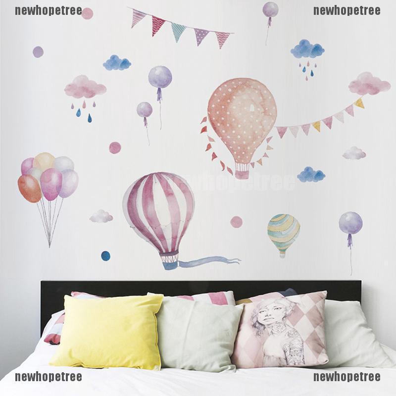 Nhtid Belle Hot Air Balloons Flag Animals Wall Stickers Decals Children Bedroom Decora Modish Shopee Indonesia