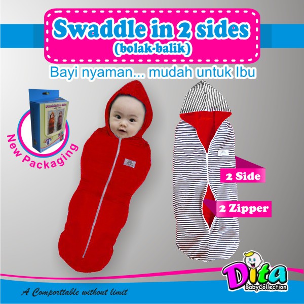 SNI DITA MOONSCARE bedong instan Bolak Balik salur DITA swaddle in 2 sides Murah Bedong instan bedung instant bedong