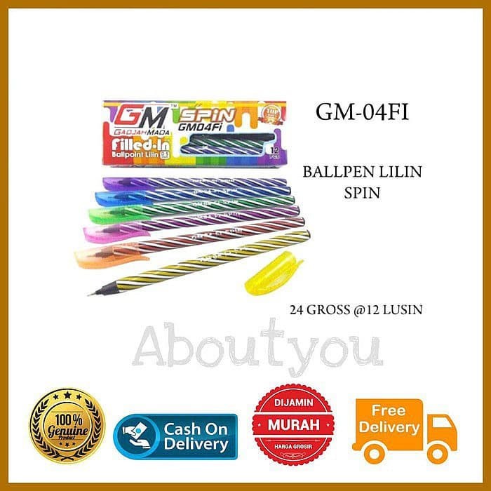 

Pen Bolpen Murah SPIN GM04F1 Pena Pulpen Ballpoint Model Lilin Unik Lu - Bu471