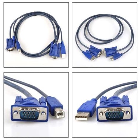 USB KVM SWITCH VGA 2 Port + 2PCS KABEL KVM VGA-1.5meter