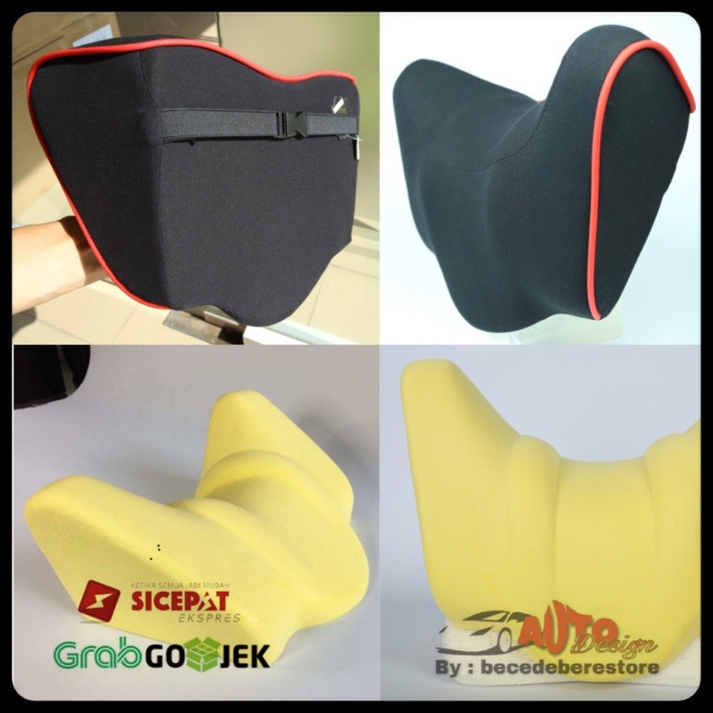 Headrest Bantal Leher Mobil Kain Kulit Memory Foam Berkualitas