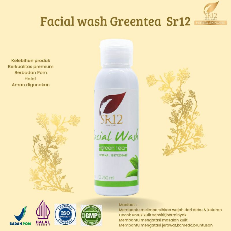 Sr12 facial wash greentea sabun acnes pembersih jerawat/sabun muka jerawat/ perawatan jerawat/ sabun