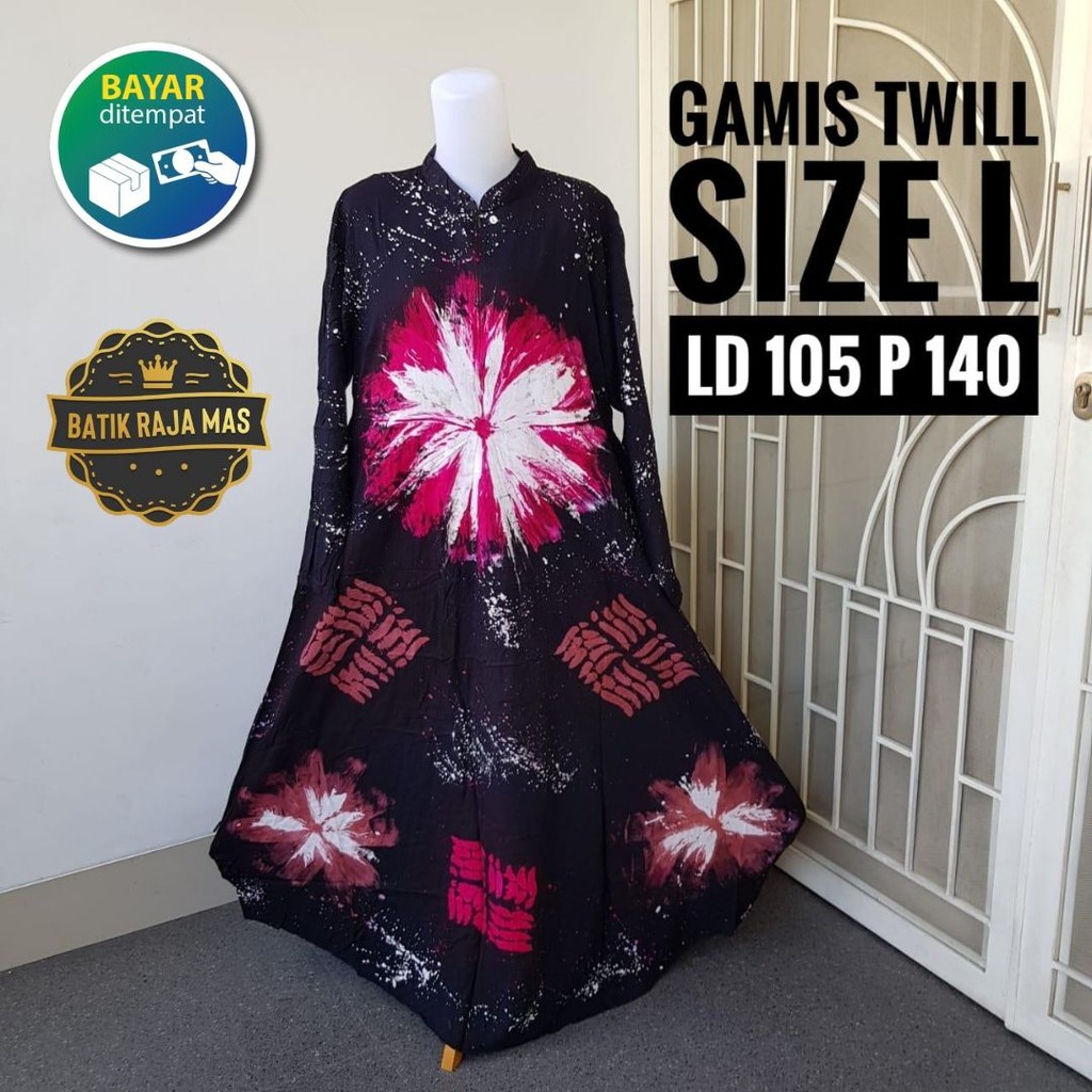 Gamis Dress Daster Wanita Dewasa Ibu Ibu Syari Raya Lebaran Motif Batik Abstrak Busui Resleting Depa