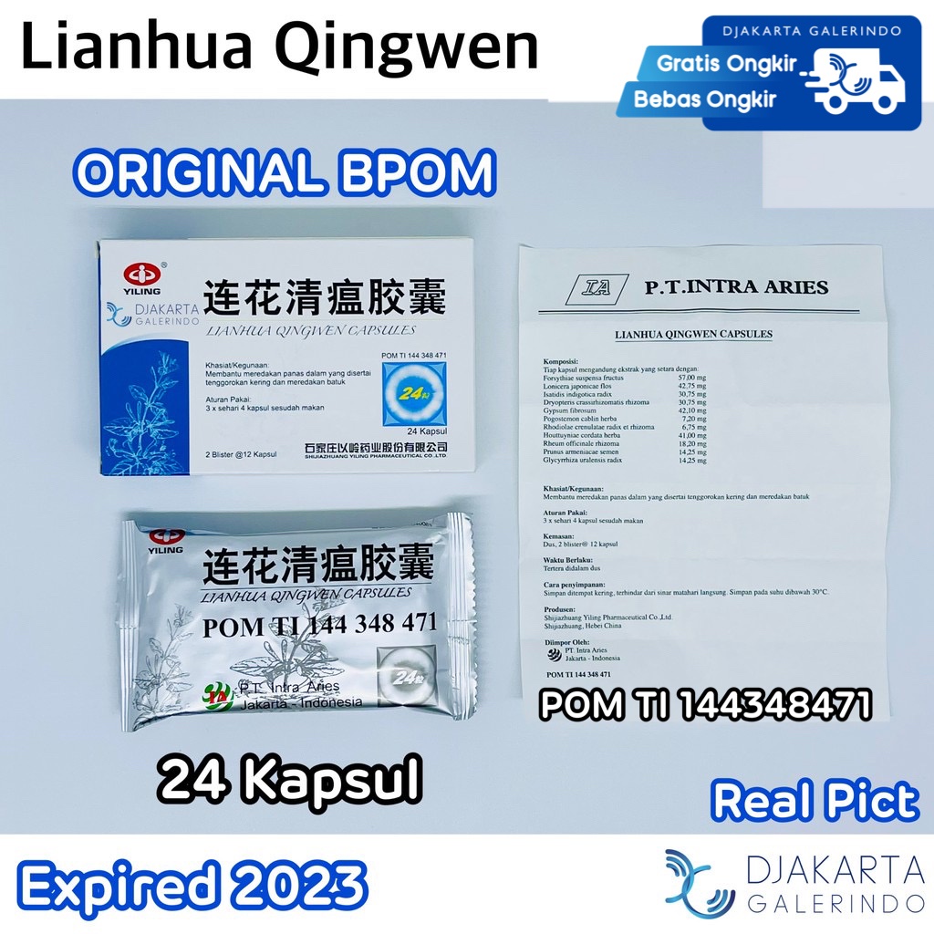 Lianhua Qingwen BPOM isi 24 kapsul - Original PT. Intra Aries