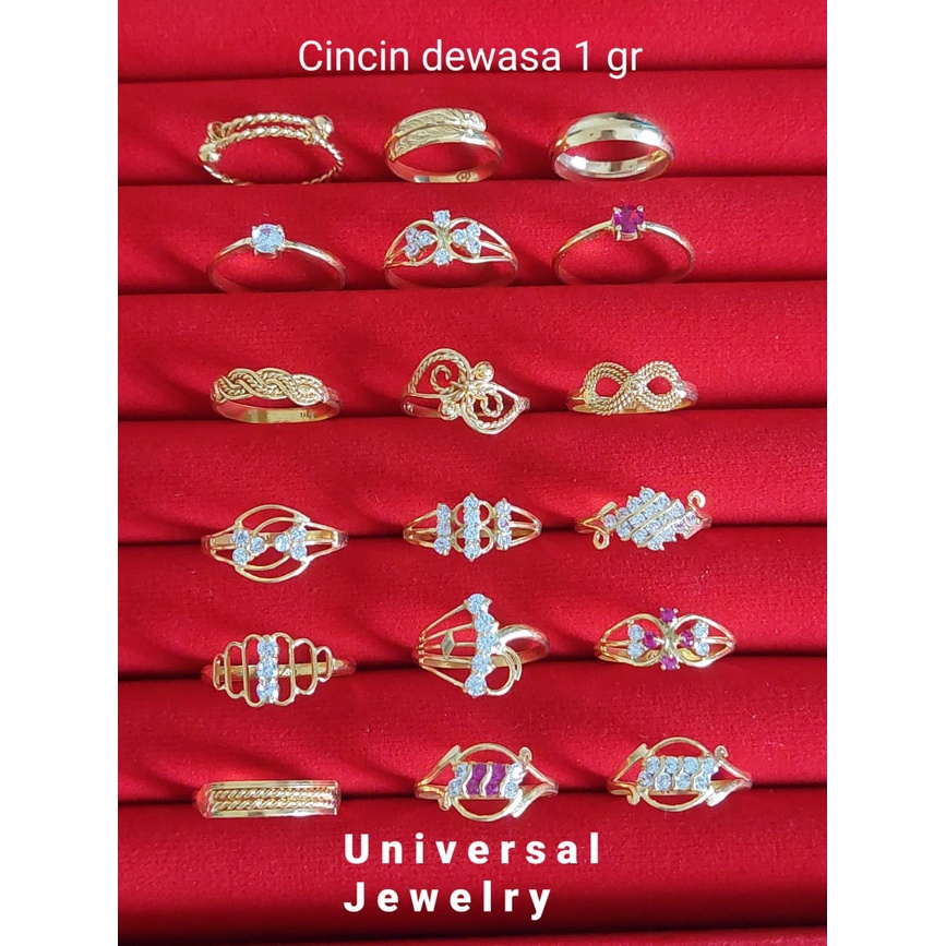 Cincin Dewasa Emas Muda satu gram