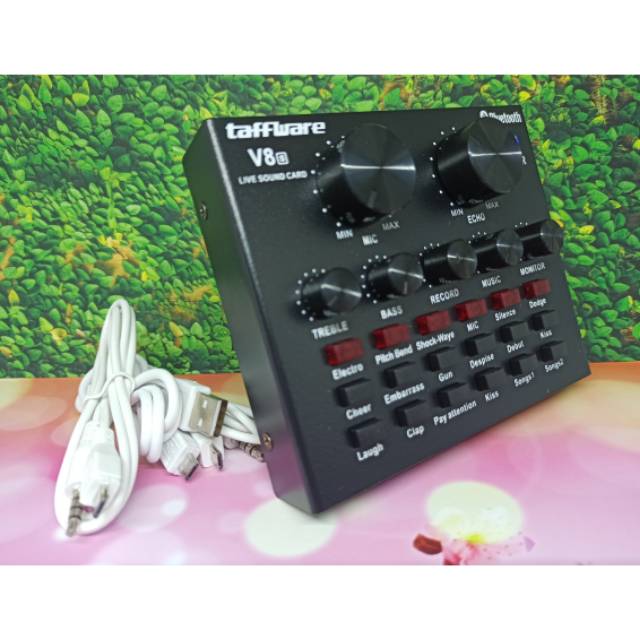 taffstudio Soundcard Audio External V8S Live Broadcast Taffware Sound Card V8 S Mixer Bluetooth plus