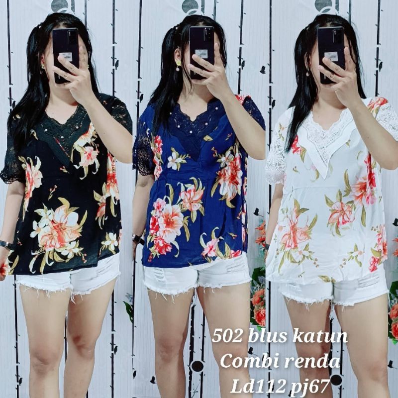 Blouse katun renda import