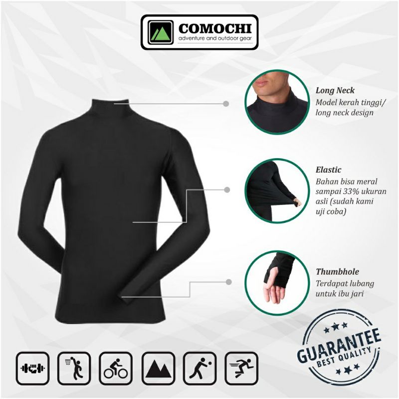 Paket Murah Baju Kaos Daleman Manset Baselayer Lengan Panjang dan Celana Legging Panjang