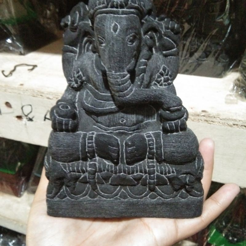 MINIATUR PATUNG GANESHA BAHAN BATU - PAJANGAN