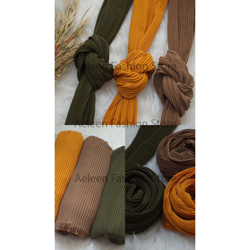 Premium Pashmina Plisket Ceruty Babydoll//Pashmina Full Plisket Pleated Shawl