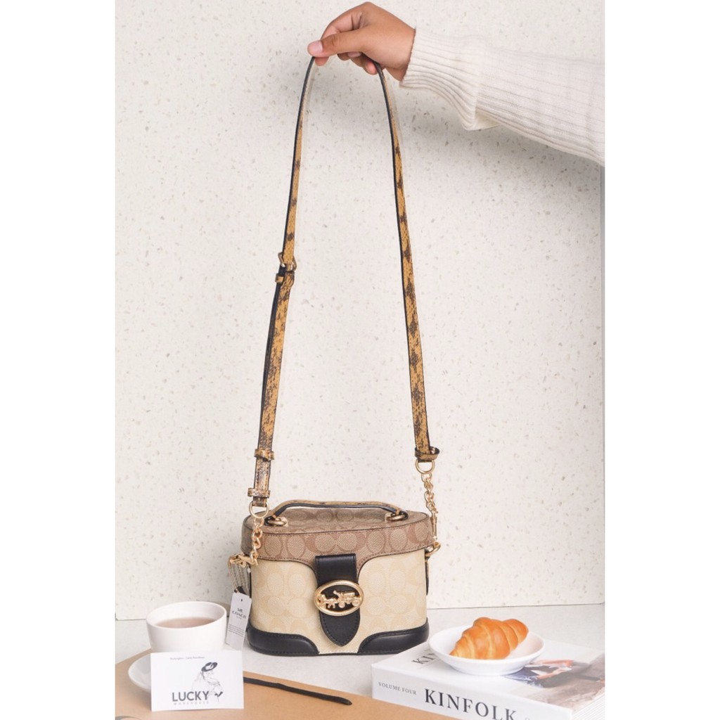 Coach Georgie Gem Crossbody In Blocked Signature Canvas - ORI 100%