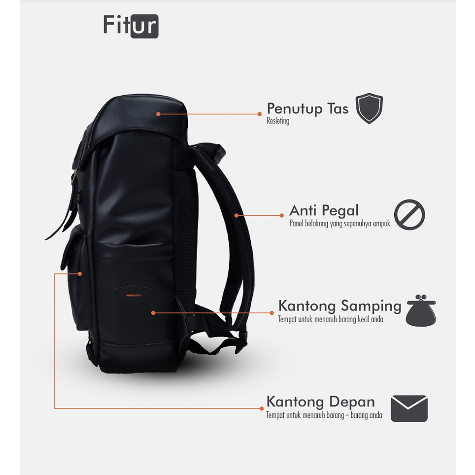 VANGUARD BLACK | MNM X URBAN | Tas Ransel Backpack Pria Wanita Tas Punggung Original