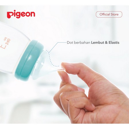 DOT PIGEON PERISTALTIC PLUS WIDE NECK NIPPLE PUTTING Silicone Empeng Silikon BPA free Dots