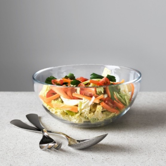 Mangkok Kaca - Mangkuk Saji ,Kaca Bening, Magkuk Kaca Transparan Diameter 20 Cm