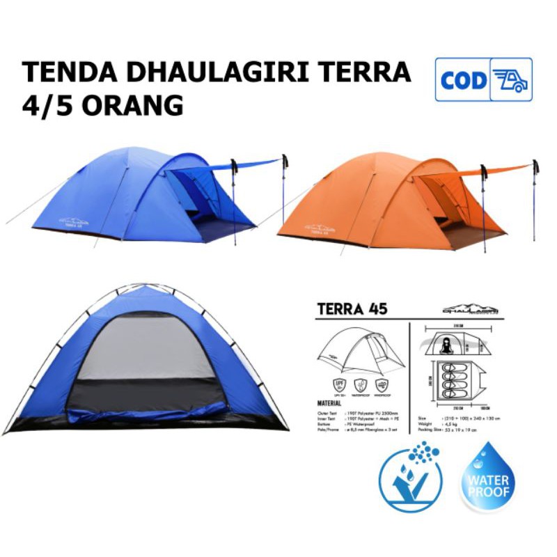 Tenda Camping Tenda Dome Dhaulagiri Terra 45 Original