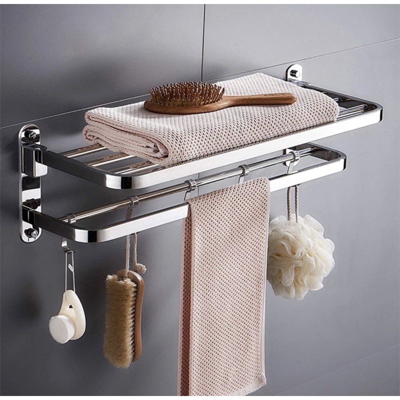 Rak Handuk Gantungan Stainless SS 304 Lipat Croom 606 Towel Rack 66cm