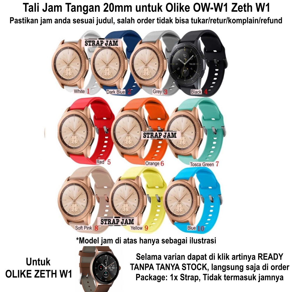 ATS ATL Tali Jam Olike OW-W1 Zeth W1 - Strap Wanita 20mm Silikon Lembut Halus