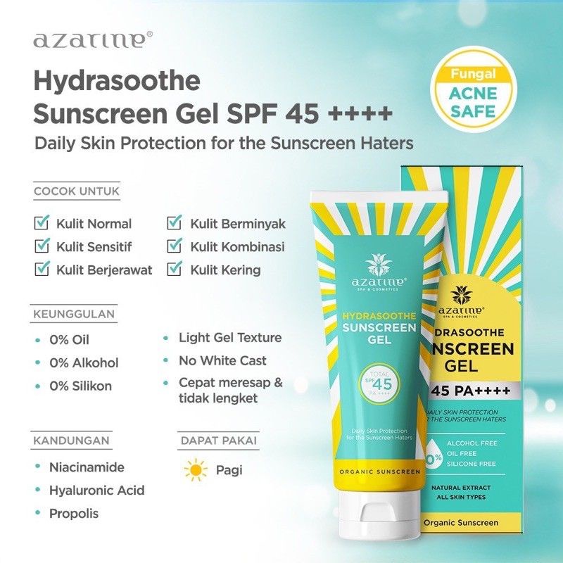 Azarine Hydrasoothe SUNSCREEN GEL SPF45 PA++++ | Sunscreen Mist SPF 50 PA++++ | Hydramax-C Sunscreen Serum SPF 50 PA++++ | Tone Up Mineral Sunscreen | Cicamide | Calm My Acne