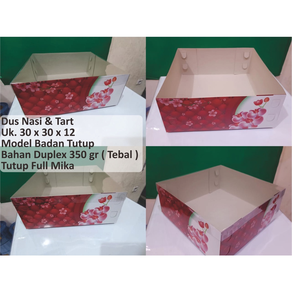 Dus Tart / Dus Nasi Uk. 30 x 30 x 12 Bahan Duplex 350 gr ( Tebal )