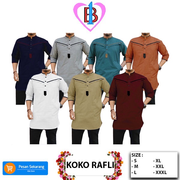 KOKO RAFLI Baju Muslim Pria Model Terkini B1-Love 57358-59290-62304-63200-66167-69123(S,M,L,XL,XXL,XXXL)