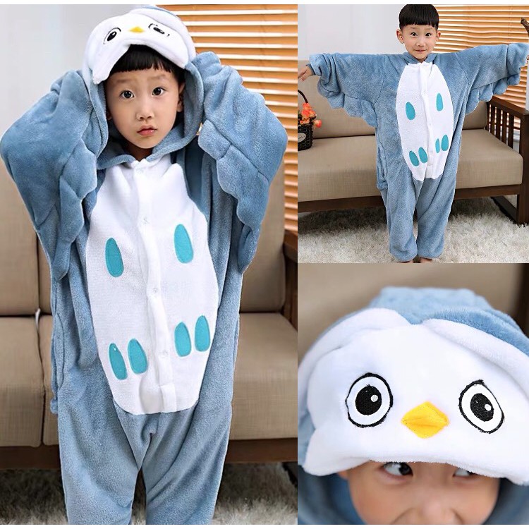 KOSTUM ONESIE OWL BURUNG HANTU COSPLAY PIYAMA ANAK