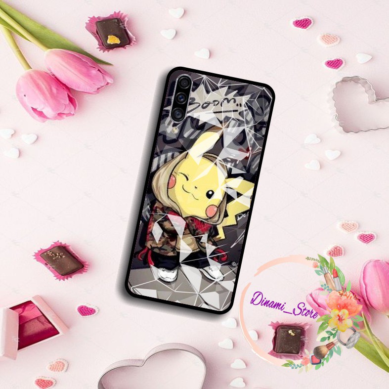 softcase diamond PIKACHU Oppo A3s A1k A5 A9 2020 A7 F9 A5s A31 A52 a53 A92 A37 A57 A59 A71  DST596