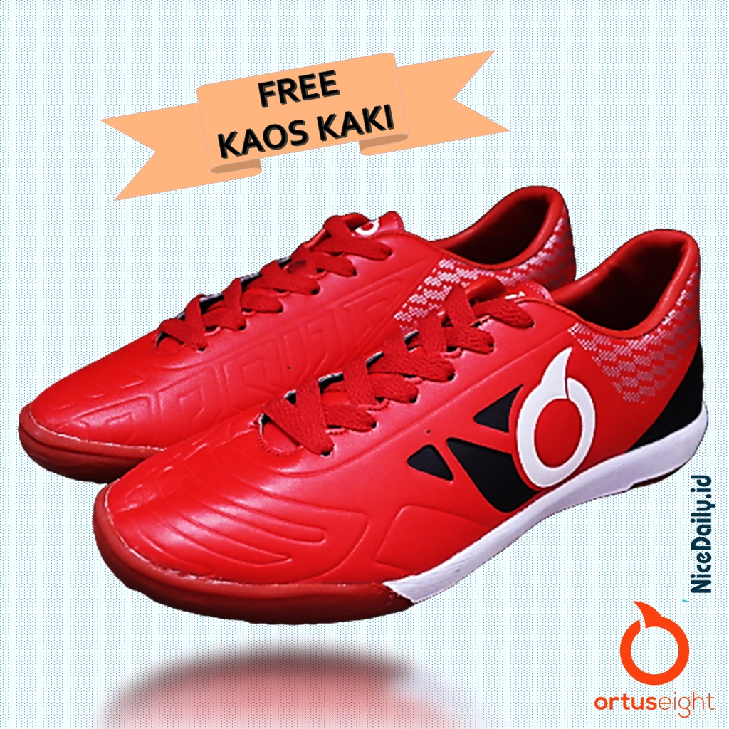 Sepatu Futsal Premium Ortuseight Jogosala Marvelous BBS SE OFF 2.0 Red Black Sneaker Olahraga Pria