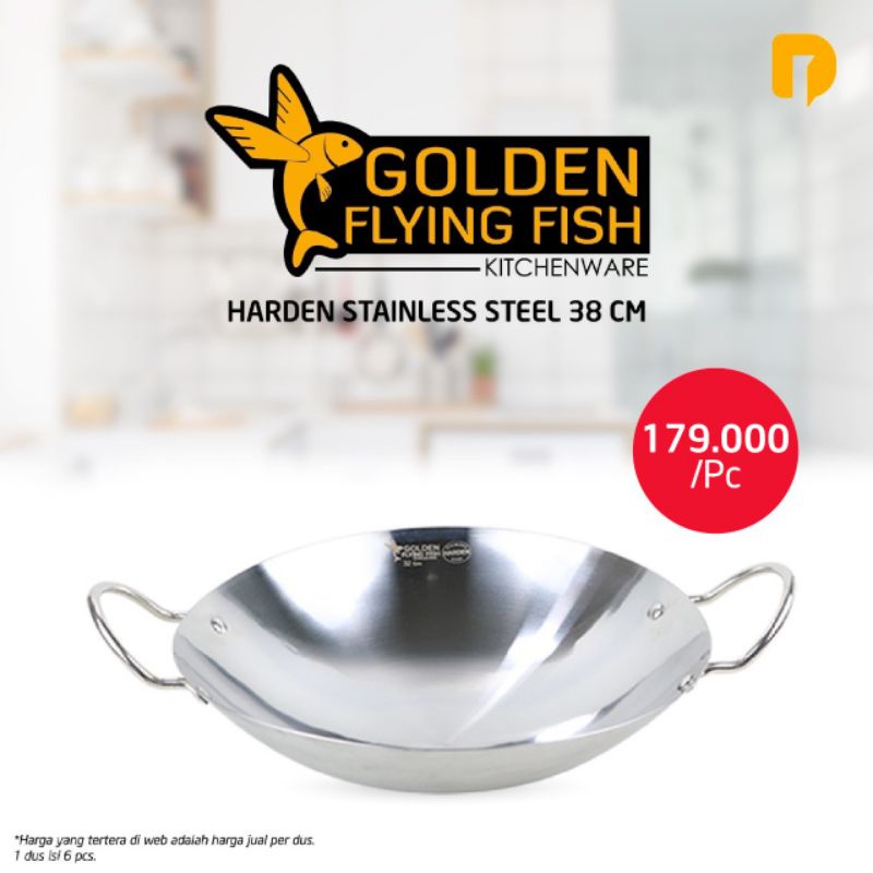 wajan harden size 38/wajan murah/wajan anti lengket / wajan stainless