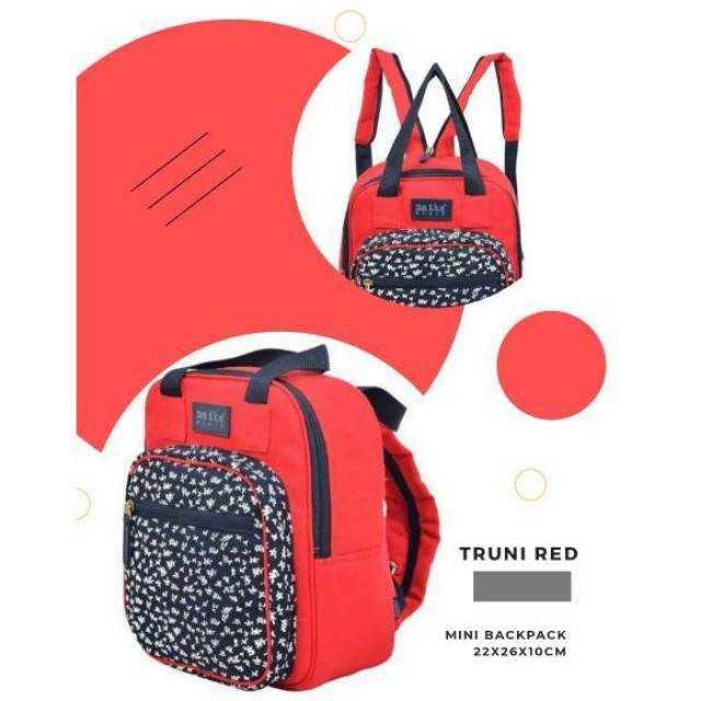 Tas wanita ransel jinjing Maika truni red mini backpack