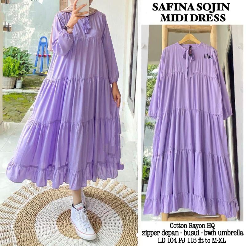 1KG MUAT 4PCS | SOJIN MIDI DRESS RAYON PREMIUM SAFINA MIDI RAYON TERBEST SELLER OOTD SELEBGRAM FASHION WANITA