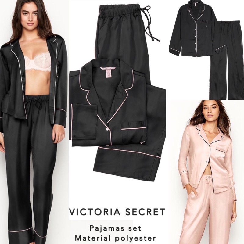 VICTORIA SECRET PAJAMAS SET PINK & BLACK