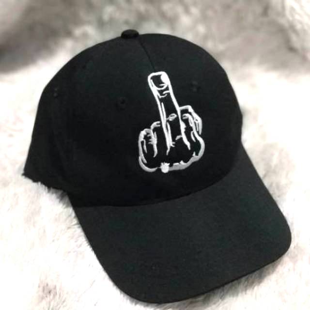 Topi basseball gambar tangan fuck you