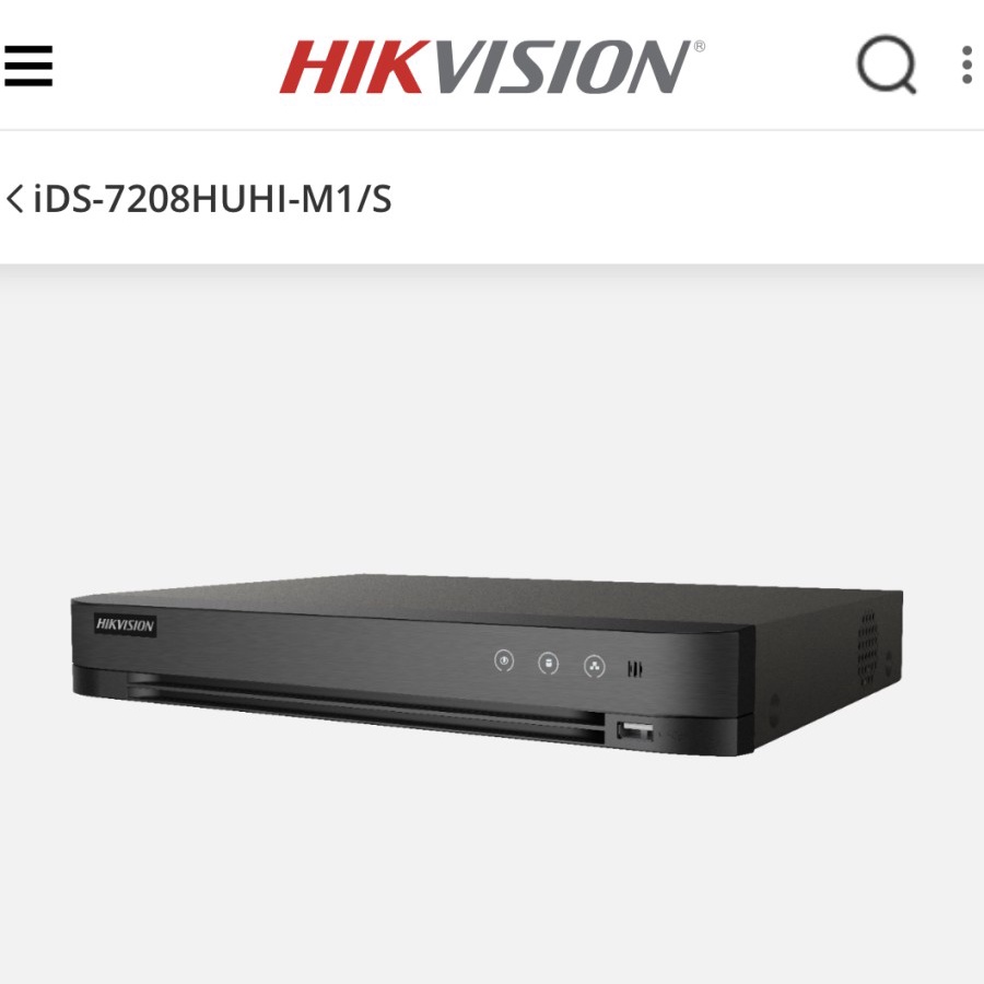 DVR IDS-7208HUHI-M1/S HIKVISION 8CH ACUSENSE 8 CHANNEL