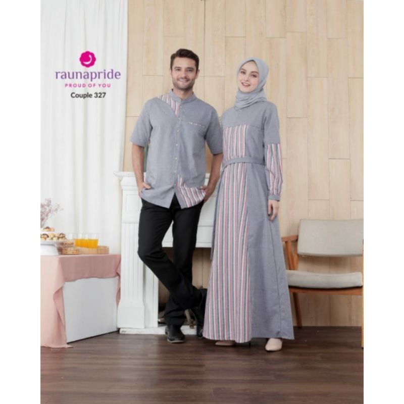 COUPLE RAUNA 327 GAMIS RK 327 DAN KOKO KK 327 WARNA BLUE