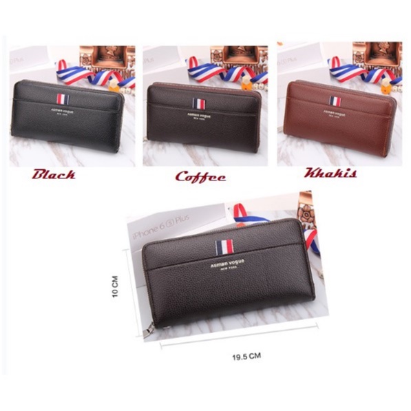 Dompet Unisex Pria Wanita Asli Import Bahan Kulit Asman Vogue - DA001 + DA002