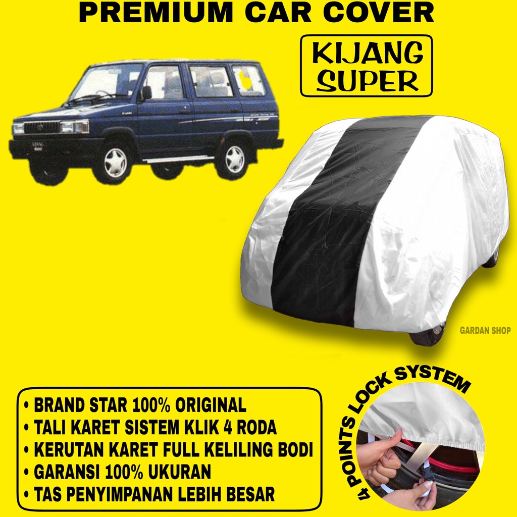 Body Cover KIJANG SUPER SILVER HITAM Penutup Bodi Mobil Kijang Super Waterproof PREMIUM