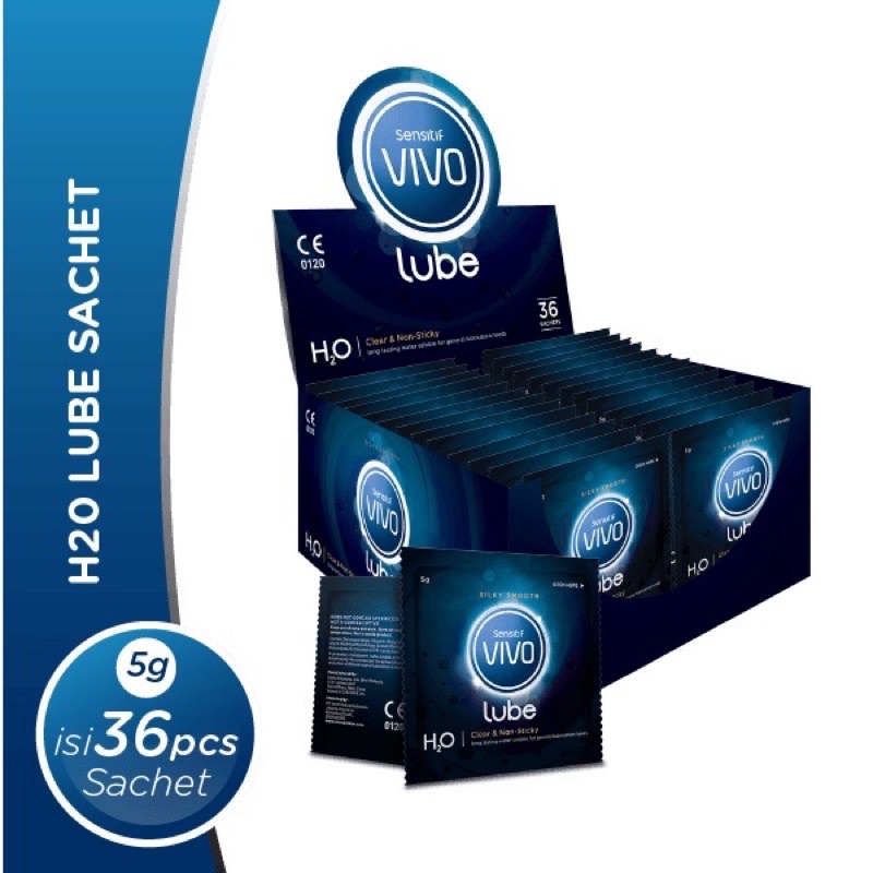 Vivo Pelumas Lubricant Kondom Sekali Pakai H20 Lube Sachet Pocket Size