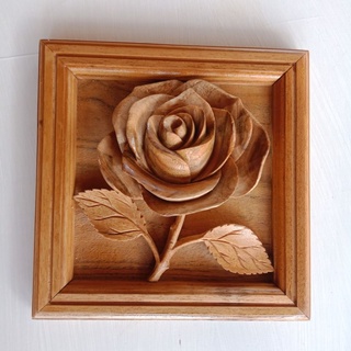 Jual hiasan dinding kayu ukiran bhnga mawar cantik. | Shopee Indonesia